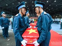 Hà Nội đón 7.104 mẫu hài cốt liệt sĩ vận chuyển từ Thành phố Hồ Chí Minh bằng chuyên cơ ra phục vụ giám định ADN