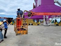 Tăng tốc thi công trên công trình bến cảng Chân Mây