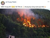 Nghệ sĩ Việt đồng loạt chia sẻ hình ảnh cháy rừng ở Hà Tĩnh, cầu mong người dân sớm vượt qua