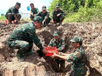 Thêm một hài cốt liệt sĩ được quy tập tại xã Đông Hải
