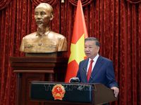Tổng Bí thư, Chủ tịch nước Tô Lâm trao Quyết định thăng quân hàm Thượng tướng cho đồng chí Lê Quang Đạo