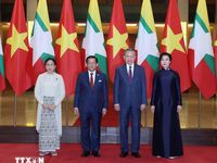 Tổng Bí thư, Chủ tịch nước Tô Lâm chủ trì Lễ đón Tổng thống Myanmar thăm chính thức Việt Nam