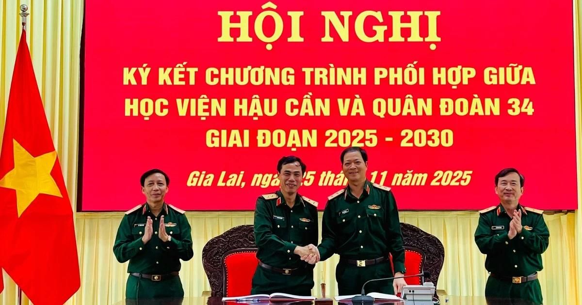 Học viện Hậu cần và Quân đoàn 34 ký kết chương trình phối hợp giai đoạn 2025-2030