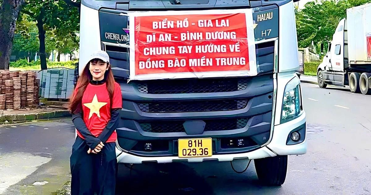 Nữ tài xế 25 tuổi ở Gia Lai lái xe tải 34 tấn chở hàng cứu trợ miền Trung