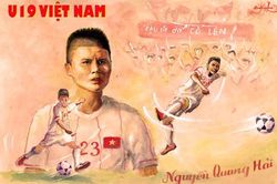 Bộ tranh vẽ cổ động U19 Việt Nam ý nghĩa của họa sĩ 8X