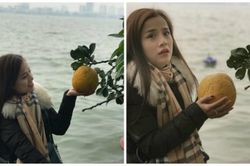 Chân dung cô nàng dễ thương lỡ tay làm rụng bưởi trên chùa