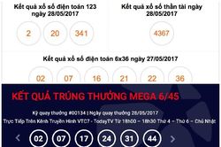 Kết quả xổ số điện toán Vietlott ngày 28/5/2017