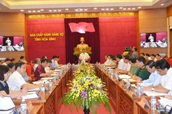 Đồng chí Phạm Minh Chính khảo sát tình hình hệ thống chính trị tại tỉnh Hòa Bình
