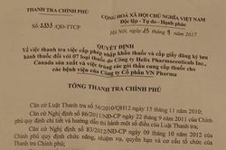 Công bố quyết định thanh tra việc cấp phép tại VN Pharma