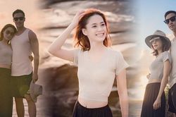 Chung Hân Đồng và bạn trai kém tuổi tình tứ ở biển