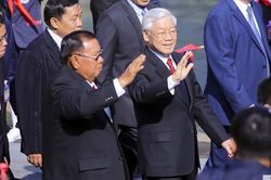 Lễ đón Tổng Bí thư, Chủ tịch Lào Bounnhang Vorachith tại Phủ Chủ tịch