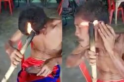 Người đàn ông nghiến răng chọn cách 'cắt tóc không tốn tiền'