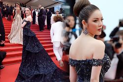 Lý Nhã Kỳ diện váy khoe vai trần lưng nuột, 'càn quét' thảm đỏ Cannes ngày áp cuối