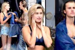 Hailey Baldwin mặc gợi cảm, thân mật bên tình cũ Justin Bieber