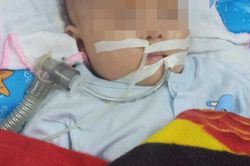 Xót xa bé 6 tháng bị nhược cơ phải thở máy hơn 100 ngày, ông bà 'cắm' sổ đỏ chữa bệnh cho cháu
