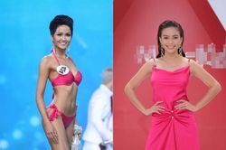 Cùng da nâu mặc màu hồng, H'Hen Niê được khen nức nở, Mâu Thủy bị fan chê hết cỡ