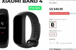 Miband 4 đã được cho đặt hàng trước trên trang Aliexpress