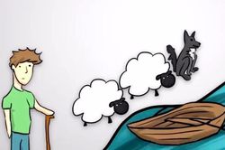 Suy luận tìm cách đưa sói và cừu qua sông an toàn