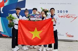 Hứa Văn Huy và đồng đội lần đầu tiên giành huy chương vàng tại giải Grand Prix Taekwondo thế giới 2019