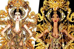 'Mắt tròn mắt dẹt' với mẫu National Costume 'chín rồng' phiên bản búp bê y như thật