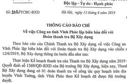 Bộ Xây dựng thông tin về việc 'vòi tiền' của Đoàn thanh tra Bộ
