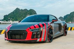 CAR PASSION 2019: Cận cảnh siêu xe Audi R8 V10 Plus với bộ đề can 'thửa riêng' của doanh nhân Nguyễn Quốc Cường
