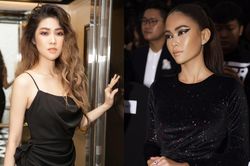 Mâu Thủy diện váy xẻ cao, kẻ mắt 'sắc lẹm' đọ dáng cùng siêu mẫu Thu Hằng