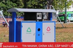 Thùng rác hướng dẫn bằng tiếng Anh ở TP. Hà Tĩnh 'làm khó' người dùng!