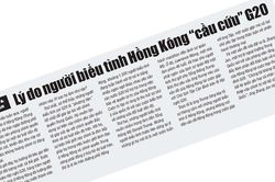 Lý do người biểu tình Hồng Kông 'cầu cứu' G20