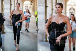 Kaia Gerber khoe dáng siêu mẫu tuyệt đẹp trên phố với áo cúp ngực