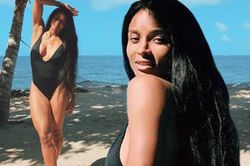'Nữ hoàng R&B' Ciara phô đường cong trứ danh với áo tắm