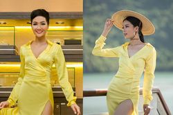 Đang thi nhan sắc, cô gái liều lĩnh đụng hàng chiếc váy vàng 'thần thánh' của H'hen Niê