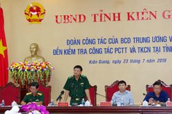 Đoàn công tác Ban Chỉ đạo Trung ương về phòng chống thiên tai kiểm tra tại tỉnh Kiên Giang