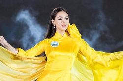 Thí sinh Hoa hậu Thế giới Việt Nam diễn kiêu kỳ với áo dài