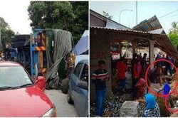 Xe tải chở sữa bị lật, dân làng thi nhau chạy ra hôi của mặc kệ lời van xin của tài xế