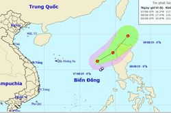 Xuất hiện áp thấp nhiệt đới giật cấp 8 trên Biển Đông