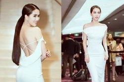Ngọc Trinh lại khiến khán giả giật mình thon thót vì chiếc váy trễ nải như muốn rơi