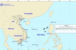 Áp thấp nhiệt đới trên Biển Đông đã suy yếu thành một vùng áp thấp