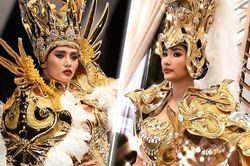 Hoàng Thùy diện National Costume lộng lẫy, Võ Hoàng Yến sẵn sàng chặt chém trình catwalk?