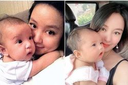Hot mom Mi Vân khoe ảnh chụp cùng 2 con gái khi bằng tháng nhau, quả đúng là 'tường thành nhan sắc' của team bỉm sữa