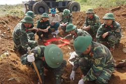 Quy tập 3 hài cốt liệt sĩ trên địa bàn xã Gio Bình