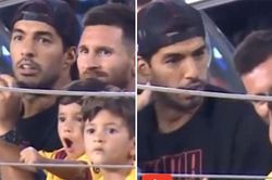 Luis Suarez choáng vì con trai Messi cổ vũ đối thủ xé lưới Barca