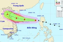 Bão Podul giật cấp 10 vào Biển Đông