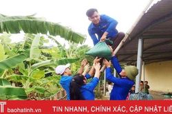 Đoàn viên thanh niên Hà Tĩnh 'tiếp sức' chống bão