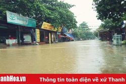 Huyện Ngọc Lặc: Mưa lớn, nhiều tuyến đường ngập nước