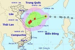 Từ trưa và chiều 2-9, vùng biển Quảng Trị-Bình Định có gió giật cấp 10
