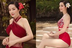 U50 Giáng My khoe thân hình gợi cảm với áo tắm táo bạo