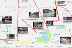 Cập nhật những tuyến đường ngập sâu ở TP.Vinh