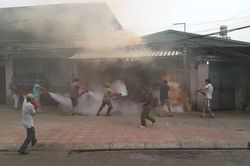 Cư dân phường Phúc Xá khẩn trương với các tình huống cháy giả định