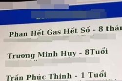 Giật mình xuất hiện cậu bé có tên 'Phan Hết Gas Hết Số'